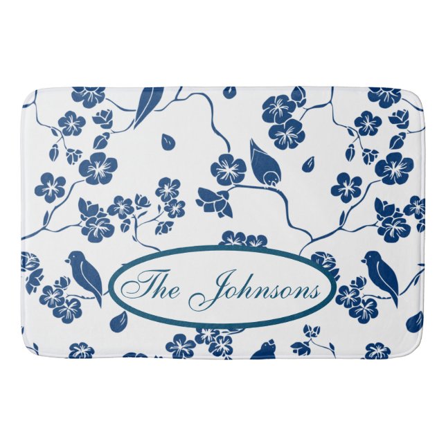 Zeitgenössische Toilvögel & Florals Badematte (Vorderseite)