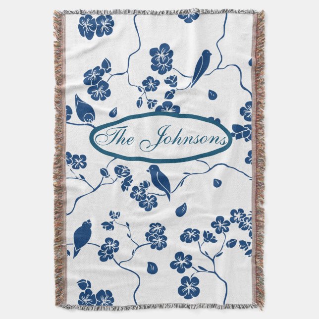Zeitgenössische Toilvögel & Florals Decke (Vorderseite Vertikal)