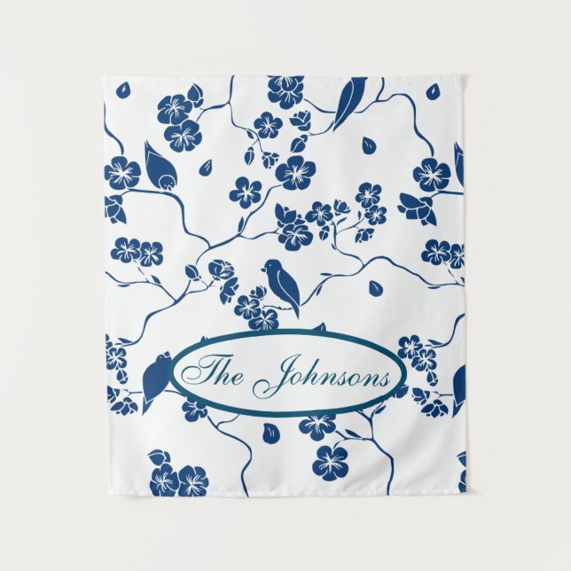 Zeitgenössische Toilvögel & Florals Wandteppich (Vorderseite)