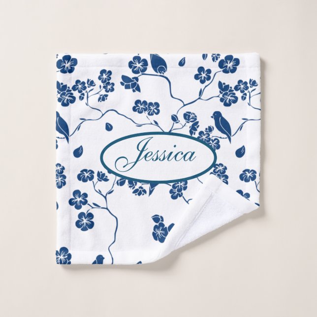 Zeitgenössische Toilvögel & Florals Waschlappen (Waschlappen)