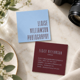 Zeitgenössische Trendy Chic Fette Typografie Burgu Quadratische Visitenkarte
