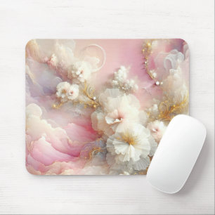 Zeitgenössische Tulle Floral Abstrakt Mousepad