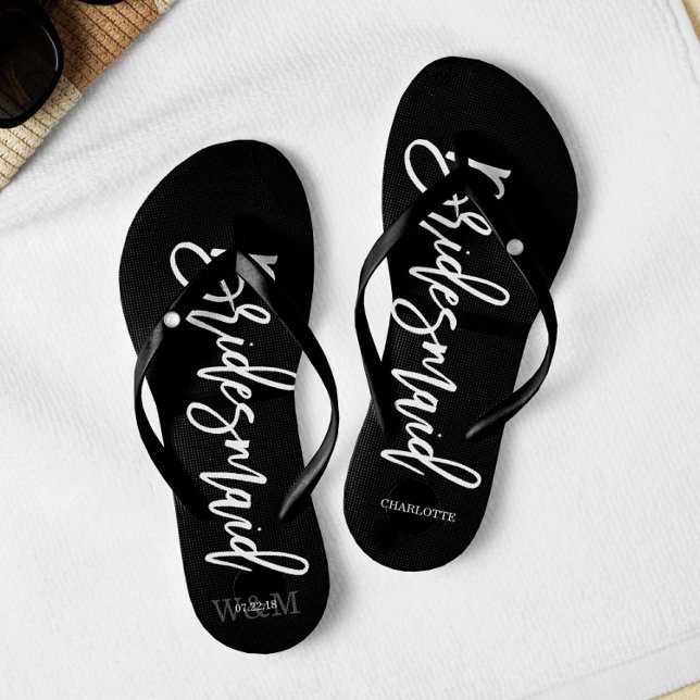 Zeitgenössische Typografie "Bridesmaid" Flip Flops (Von Creator hochgeladen)