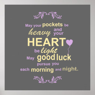 Zeitgenössische Typografie-irischer Segen im Grau Poster