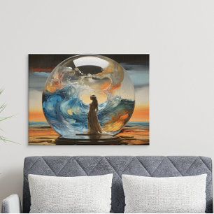 Zeitgenössische Vision Moderne Frau im Glass Ball Poster