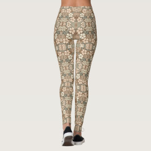 Zeitgenössische Volksblüten in sanften, erdigen Tö Leggings