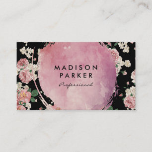 Zeitgenössische Wasserfarbe Elegante Vintage Blume Visitenkarte