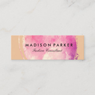 Zeitgenössische Wasserfarbe gebürstet Mini Visitenkarte