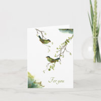 Zeitgenössische Wasserfarbenvögel auf Berry Branch