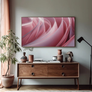 Zeitgenössische Wavy-Formen Alle Farbtöne Rosa Poster