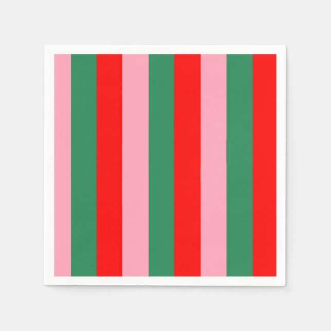 Zeitgenössische Weihnachtsstreifen  Serviette (Vorderseite)