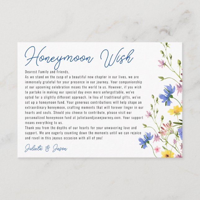 Zeitgenössische Wildblumen auf der Wiese, die gut  Begleitkarte (Vorderseite)