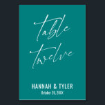 Zeitgenössischer Aquamariner Tisch 12 Tischnummer<br><div class="desc">Kühl, einfach, modern, elegant. Dieses Design ergänzt eine wachsende Sammlung von einzigartigen Stücken, die auffällig und unverwechselbar sind. Verwenden Sie die Vorlagenfelder, um die Platzhalterangaben zu ändern und das Design selbst zu gestalten. Weitere Farben und Stile sind in dieser Sammlung verfügbar. Hier habe ich einen wunderschönen Schriftart für die Kopfzeile...</div>