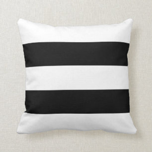 Zeitgenössischer Big Black und White Strip Kissen