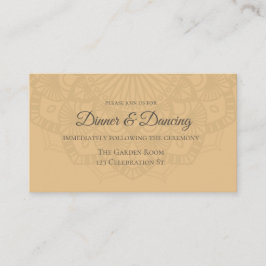 Zeitgenössischer brauner Peach Mandala Empfang Begleitkarte