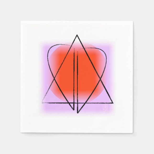 Zeitgenössischer David/Heart Paper Cocktail Serviette (Vorderseite)