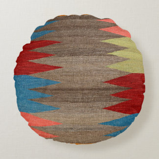 Zeitgenössischer dunkelgrauer Streifen  Rundes Kissen