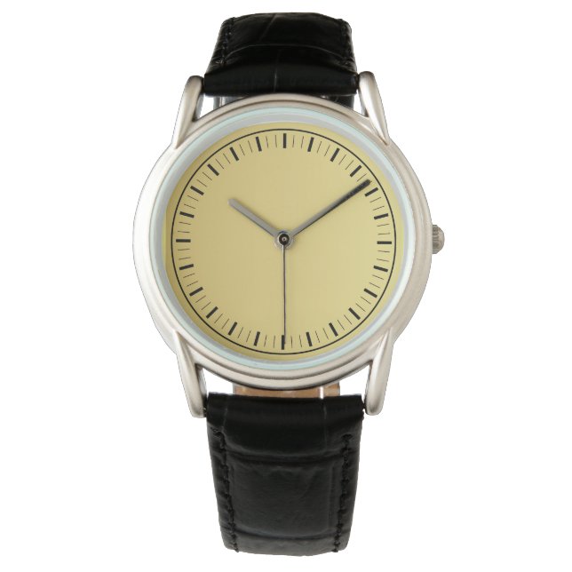 Zeitgenössischer Elegant Black Leather Men's Armbanduhr (Vorderseite)