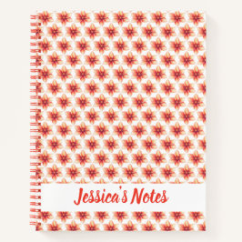 Zeitgenössischer Korallenflorname Notizbuch