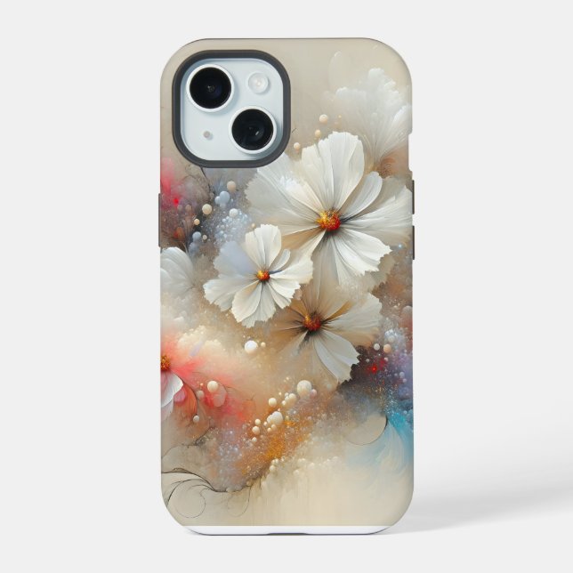 Zeitgenössischer Kosmos Abstraktes Design iPhone 15 Hülle (Rückseite)