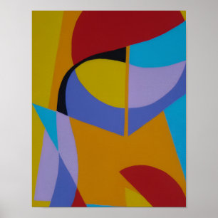 Zeitgenössischer Kunstdruck Orange Contemporary De Poster