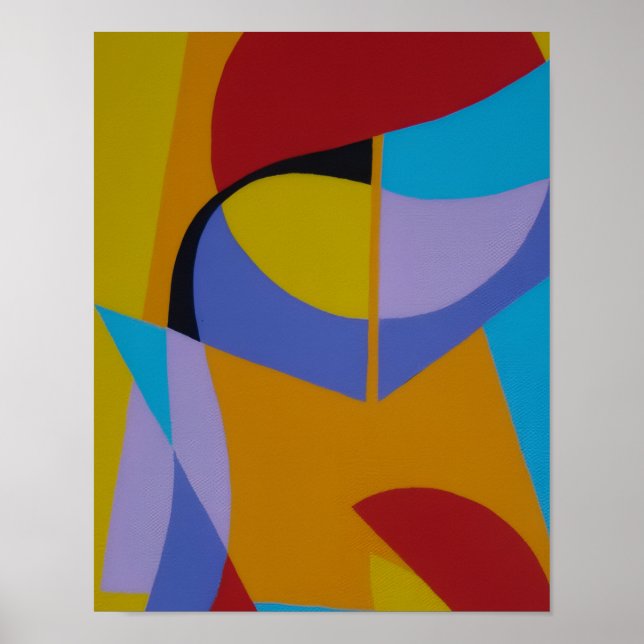 Zeitgenössischer Kunstdruck Orange Contemporary De Poster (Vorne)