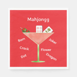 Zeitgenössischer Mahjong Martini Paper Napkin Serviette