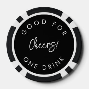 Zeitgenössischer moderner schwarzer Hochzeitstich Pokerchips