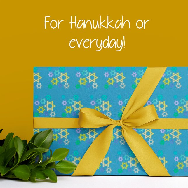 Zeitgenössischer Multicolor Star von David Geschenkpapier (Beautiful multicolor Stars of David gift wrap.)