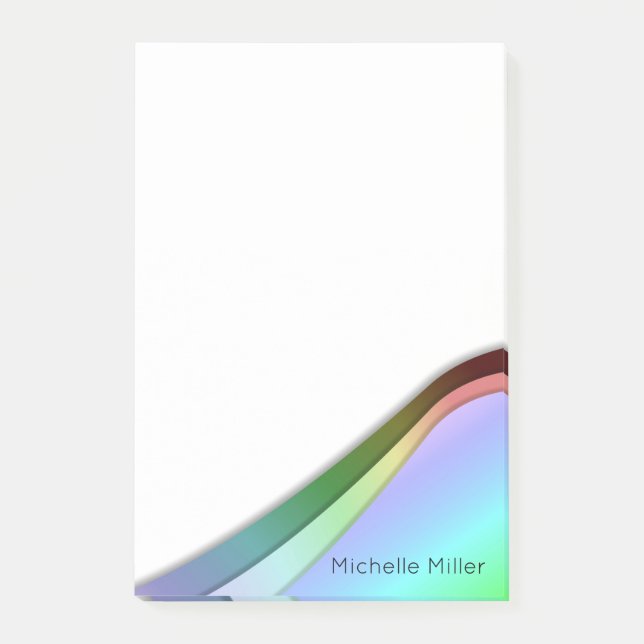 Zeitgenössischer Regenbogen Post-it Klebezettel (Vorderseite)