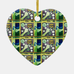 Zeitgenössischer Spaß-Mosaik-Kunst-Druck – Ein Spi Keramik Ornament