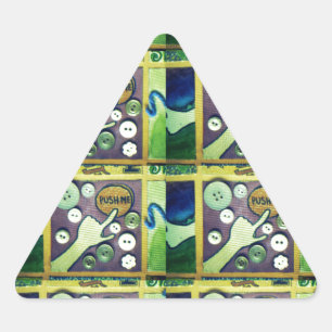 Zeitgenössischer Spaß Mosaikkunst Print - Eine spi Dreieckiger Aufkleber