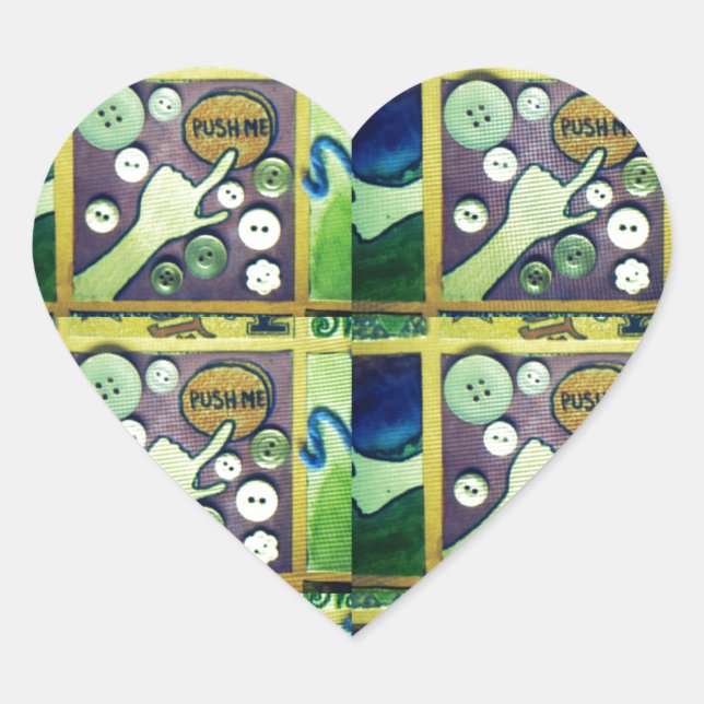 Zeitgenössischer Spaß Mosaikkunst Print - Eine spi Herz-Aufkleber (Vorderseite)