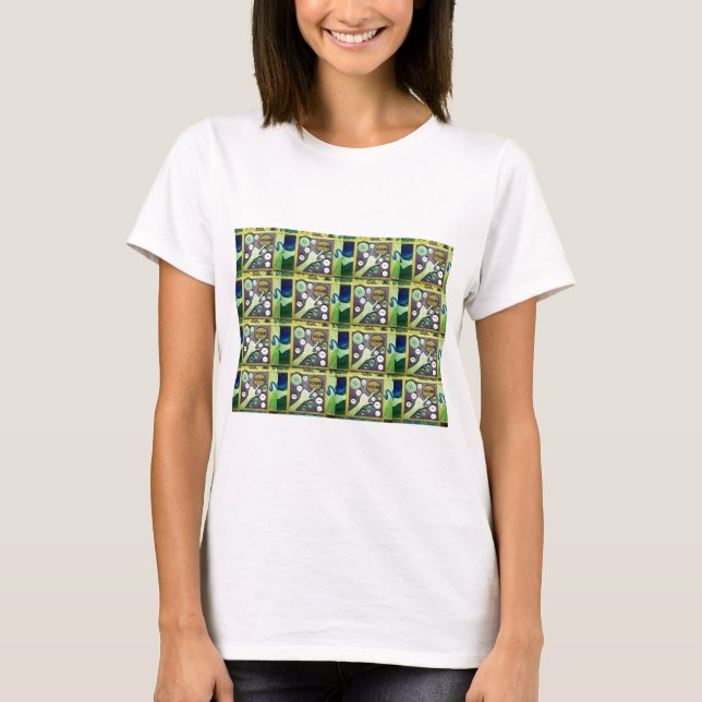 Zeitgenössischer Spaß Mosaikkunst Print - Eine spi T-Shirt (Vorderseite)