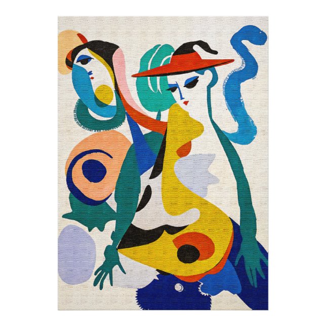 Zeitgenössischer Surrealismus Farbige Geometrische Fotodruck (Vorne)