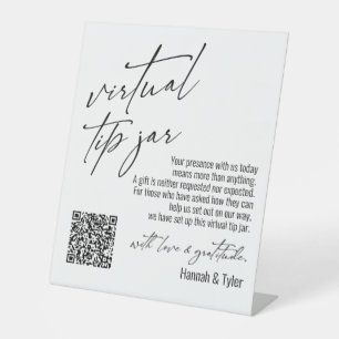 Zeitgenössischer virtueller Trinkgeld-QR-Code in W Sockelschild