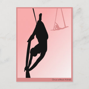 Zeitgenössischer Zirkus, zwei Mädchen Silhouette Postkarte