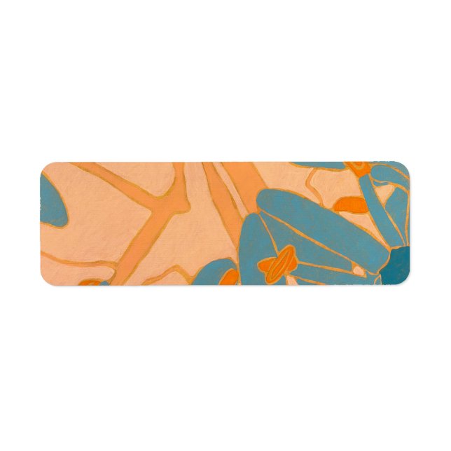 Zeitgenössisches Blattdesign in Pfirsich  (Vorne)
