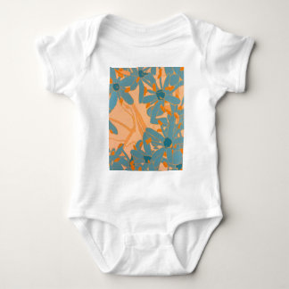 Zeitgenössisches Blattdesign in Pfirsich Baby Strampler