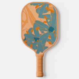 Zeitgenössisches Blattdesign in Pfirsich  Pickleball Schläger