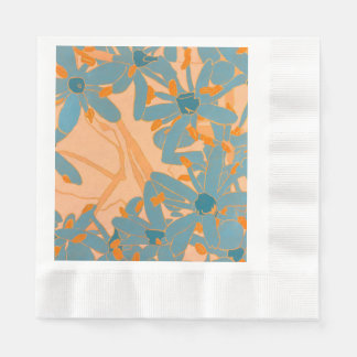 Zeitgenössisches Blattdesign in Pfirsich  Serviette
