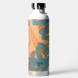 Zeitgenössisches Blattdesign in Pfirsich Trinkflasche