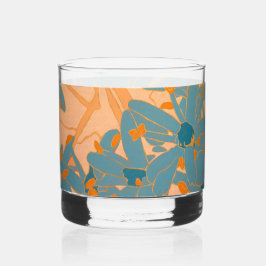Zeitgenössisches Blattdesign in Pfirsich  Whiskyglas