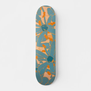 Zeitgenössisches Blattdesign Pfirsich Skateboard