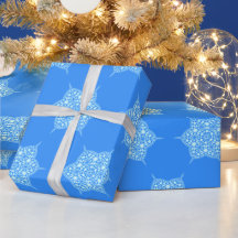 Zeitgenössisches Blaues Schneeflockenmuster