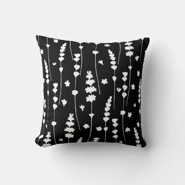 Zeitgenössisches Blumenband Kissen (Vorderseite)