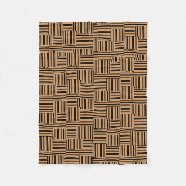 Zeitgenössisches Brown und schwarze Fleece-Decke Fleecedecke (Vorderseite)