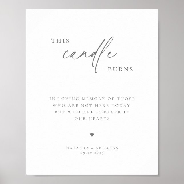 Zeitgenössisches Chic Gray Minimalistisch Memorial Poster (Vorne)
