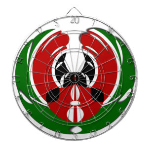 Zeitgenössisches Design Edgy Kenyan Flag Muster Ar Dartscheibe