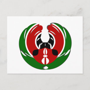 Zeitgenössisches Design Edgy Kenyan Flag Muster Ar Postkarte